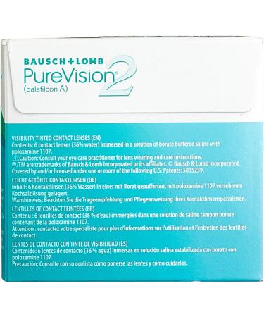 Bausch + Lomb PureVision 2 Monthly Lenses - Thin Spherical Soft Contact Lenses (6 Pack) - BC 8.6mm DIA 14 -0.25D - International Shipping Available - Buy Online on GoSupps.com