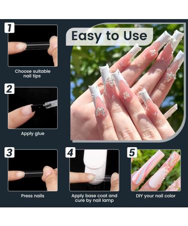 480 Pieces Extra Long C-Curve Nail Tips Extra Long U shape Curve Nail Tips XL Transparent Acrylic Nail Tips Half Cap False Nail Tips 12 Different Sizes for DIY Nails (Transparent Natural Colors) G1161397 - Buy Online on GoSupps.com