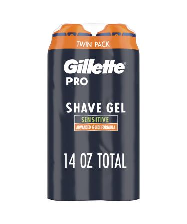 Gillette PRO Shaving Gel for Men Cools to Soothe Skin and Hydrates Facial Hair, TWIN PACK - Total 14oz PRO Shave Gel, 2 pack - Buy Online on GoSupps.com