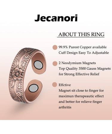 Jecanori Lymphatic Drainage Magnetic Ring for Arthritis Pain Relief - Vintage Flower Design - Buy Online on GoSupps.com