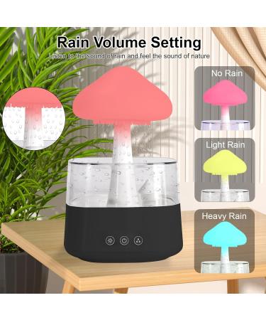 MIFXIN Cloud Rain Humidifier with 7 Colors LED Light and Aromatherapy Essential Oil Diffuser - Remote Control, Desk Fountain, Bedside Sleeping Relaxation - Black 2024 - Buy Online on GoSupps.com
