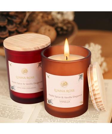 Luana Rose Fragrance Candle Gift Set - 2x200g Aromatherapy 100% Natural Soy Wax Long-Lasting Vanilla & Apple - Perfect High-Quality Gifts for Women - Buy Online on GoSupps.com