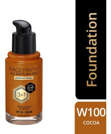 Max Factor Facefinity 3-in-1 All Day Flawless Foundation SPF 20 Cocoa 30ml - Sun Tan Formula - Buy Online on GoSupps.com