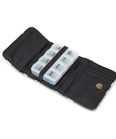 Buy Miamica Snap Closure 'My Pills' Pill Case - 8-Day Medicine Organizer in Black & White Daisy Floral | Keep Vitamins Organized - Buy Online on GoSupps.com