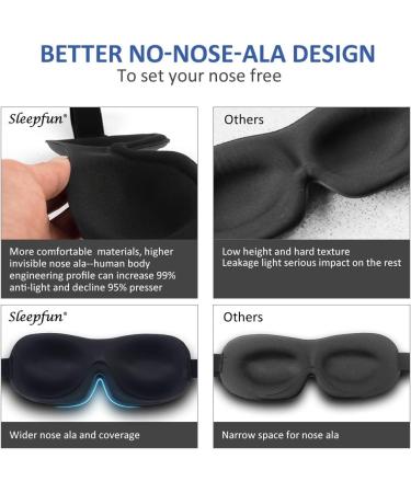 SleepFun 3D Invisible Alar Eye Mask - Ultra Lightweight & Comfortable for Travel, Nap, Shift Work - Black - Buy Online on GoSupps.com