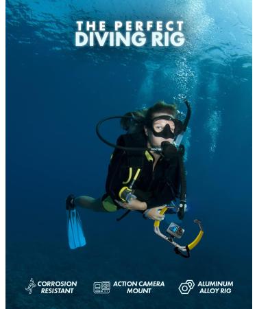 Movo GB-U80 Underwater Diving Rig XL - GoPro & Osmo Action Scuba Accessory | Large Yellow - Buy Online on GoSupps.com