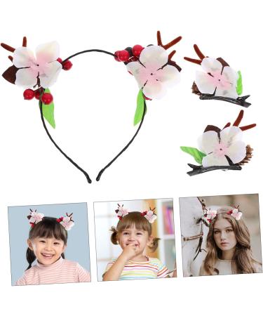 minkissy 1 Set Christmas Headdress Antlers Ears Headband Reindeer Headwear Fawn Headband Antlers Headband Hair Accessories for Girls Christmas Headbands Pair Clip Women's Metal Elk Horns - Buy Online on GoSupps.com
