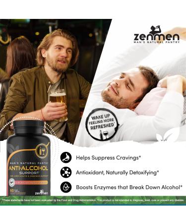 Anti-Alcohol Cravings Management with Liver Detox & Energy Boost - DHM, Kudzu, Milk Thistle, Jurubeba, Chanca Piedra, Glutathione Support - 5HTP - 60 Vegan Capsules - Buy Online on GoSupps.com