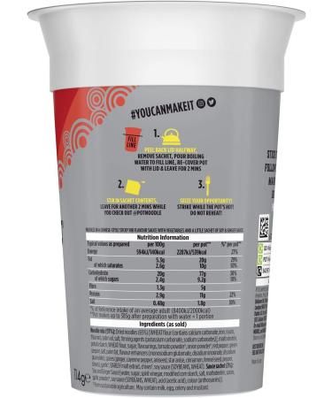 Pot Noodle King Sticky Rib 114g - Delicious Instant Noodle, Pack of 1 - Buy Online on GoSupps.com