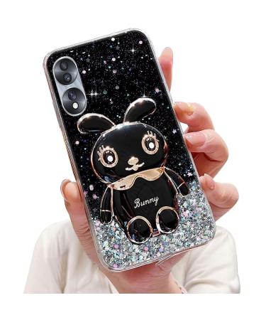 Tivenfezk Nadoli for Honor 70 Pro Hase Hidden Stand Shell Cartar Glitzer Rabbits Stand Soft Silicone Bly Hell Review.