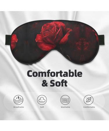 Red Rose Soft Sleep Eye Mask - Breathable Travel Eye Patch for Women | Perfect for Relaxation - Buy Online on GoSupps.com