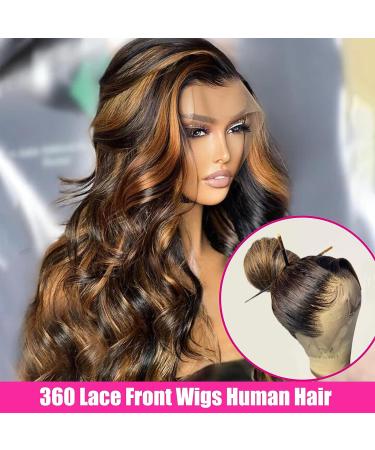Ownmehair 20 Inch FB30 Balayage 360 Body Wave Lace Front Human Hair Wig - 180% Density - Buy Online on GoSupps.com