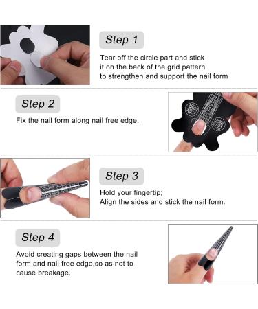 BNG 100 Pcs Square Nail Forms - French Acrylic UV Gel Tips & Stencil for Master Manicure - Black Extension Tools - Buy Online on GoSupps.com