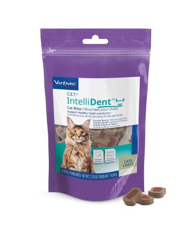 C.E.T. Intellident Cat Bites by Virbac| Dental Care Cat Treats for Healthy Teeth and Gums, Fresh Breath | Chicken Flavor | 90 per Bag