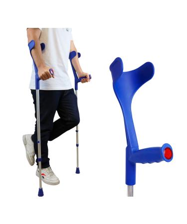 Pepe - Forearm Crutches for Adults (x2 Units, Open Cuff), Adult Crutches Adjustable, Arm Crutches Forearm for Adults, Aluminum Crutches for Walking, Blue Crutches - Made in Europe