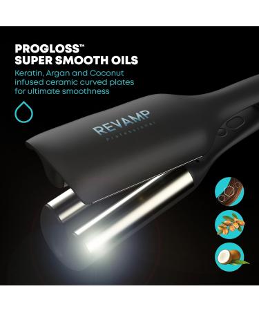 REVAMP 2-in-1 Beach & Volume Professional Hair Waver Ceramic Curling Iron Multifunctional for Voluminous Waves or Beach Waves - Buy Online on GoSupps.com