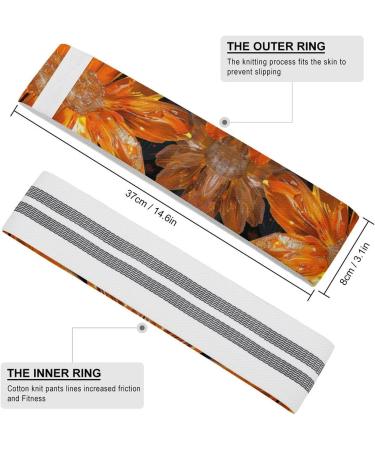 Shop Resistance Bands - Elastic Fabric Exercise Bands with Orange Foil Flowers | International Shipping - Buy Online on GoSupps.com