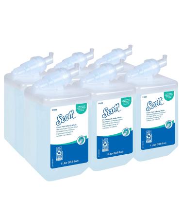 Scott Foam Hair and Body Wash (91553) Light Blue Fresh Scent Shampoo - 1.0L, 6 Pack/Case - Buy Online on GoSupps.com