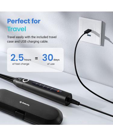 Etekcity Sonic Rechargeable Electric Toothbrush for Adults and Kids | 8 Soft Brush Heads, 5 Modes & Travel Case | Black - Buy Online on GoSupps.com