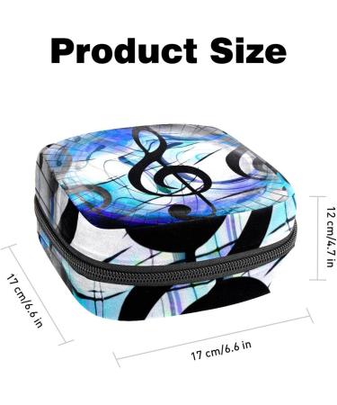 Large Capacity Women's Bands Storage Bag - Menstrual Cup Pocket & Makeup Organizer for Travel - Musical Notes Design - Buy Online on GoSupps.com