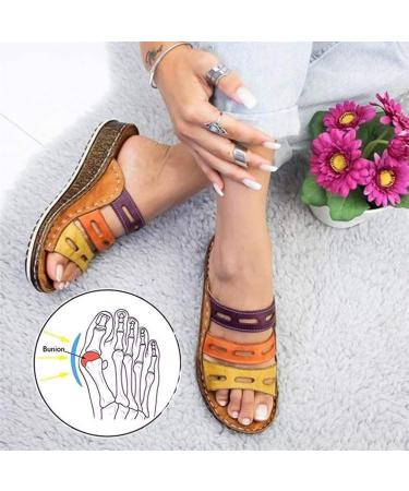 leeesa Women Orthopedic Sandals Foot Correction Hallux Valgus Sandal for Women Bunion Corrector Shoes Summer Beach Flip Flops Toe Corrector Outdoor Home Wide Fit (Color : Orthopedic Brown Size : 9) 9 Orthopedic Brown