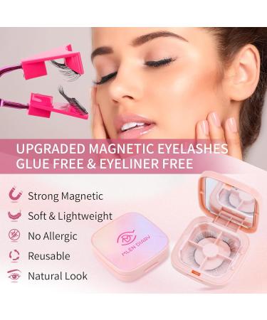 Shop Dual Magnetic Eyelashes - Reusable 4D Natural Look No Glue Easy to Apply Soft Magnets - Goddess Style C-Romantic Goddess - Buy Online on GoSupps.com
