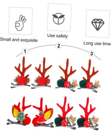minkissy 12 Pairs Christmas hair clips christmas hair decor christmas deer costume antler hair barrette bill hair clips for women deer antler decor korean decor Deer Antlers Barrette - Buy Online on GoSupps.com