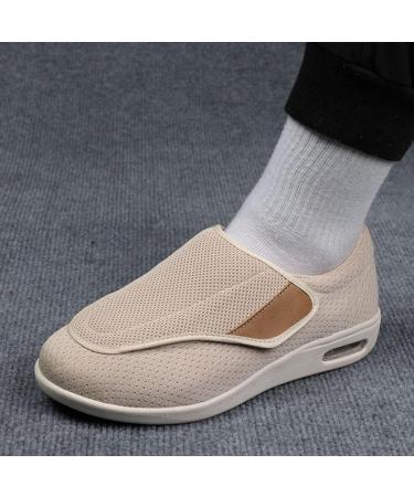 Women's Diabetic Shoes for Elderly - Comfortable Orthopedic Edema Sneakers for Swollen Feet | Lightweight Breathable Walking Shoes for Bunions & Arthritis - Size 11 Beige - Buy Online on GoSupps.com