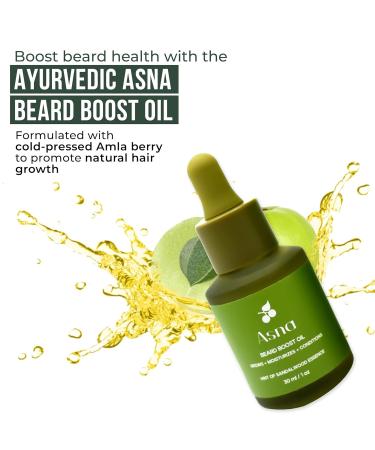 Asna Beard Boost Oil | Cold-Pressed Ayurvedic Formula for Nourishing & Moisturizing All Hair Types | Stimulates Growth with Vitamin C & Antioxidants - Buy Online on GoSupps.com