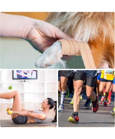 4 Rolls Adhesive Elastic Tape - Flexible Bandage Wrap for Sports Injuries Ankle Knee Wrist & Pets - 1 Inch x 5 Yards - Buy Online on GoSupps.com