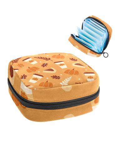 Halloween Pattern Sanitary Napkin Storage Bag Menstrual Pad Bag Portable Menstrual Period Sanitary Pouch Zipper Tampons Collect Bags for Teen Girls Women Ladies Color 12