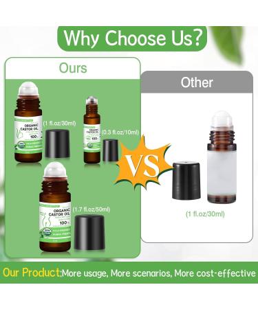 3-in-1 Castor Oil Roll on for Eye Face Body Skin Certified Organic Cold Pressed Castor Oil Roller ball unrefined Glass Bottle Precise & Mess-Free Application & Travel Friendly 3-in-1 Roller Set (Body Eye Face) - Buy Online on GoSupps.com