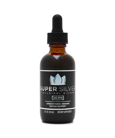 Super Silver 500 PPM Colloidal Silver - 2 Ounce Bottle with Dropper