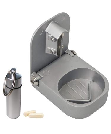 Pill Cutter Splitter with Pill Box by Pill Mill - Blade That Will Never Dull - Grip Handle Cuts Small or Large Pills with Ease - Light and Durable Tablet Divider - Perfect Medicine Slicer for Travel