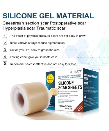 Medical Grade Silicone Scar Sheets - Reusable Gel Tape for Effective Scar Removal - 120x1.6 Roll, Skin Color - Buy Online on GoSupps.com