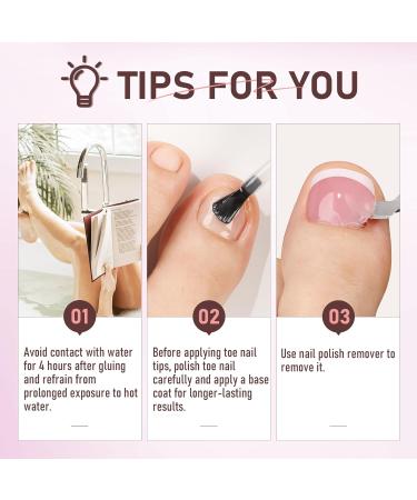 UNA GELLA Peach Pink Toe Nail Press Ons - 216pcs Soft Gel French Tip Nail Tips for DIY & Salon - Soak Off Acrylic Toenails in 12 Sizes - Buy Online on GoSupps.com