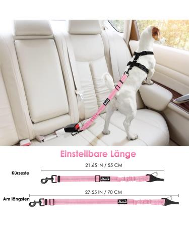 Buy Eyin 3-in-1 Dog Seat Belt - Reflective Elastic Bungee for All Breeds & Car Seats - 70cm Pink - International Shipping Available - Buy Online on GoSupps.com