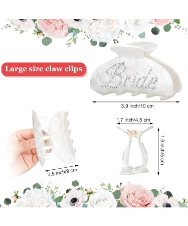 Bride Claw Clip Set - 8 Pcs Acrylic Rhinestone Hair Clips for Bachelorette Party Decorations and Wedding Gift - Buy Online on GoSupps.com