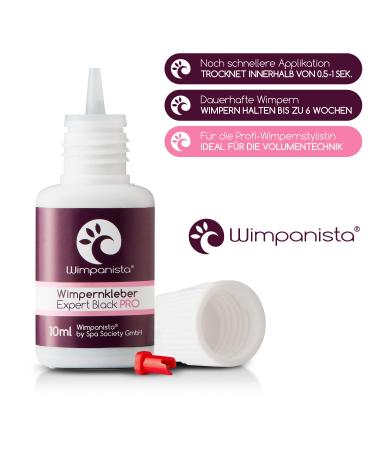 Wimpanista Eyelash Glue Expert Black PRO (10ml) | Fast Drying 0.5-1 Sec for Eyelash Extensions | International Shipping Available - Buy Online on GoSupps.com