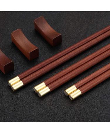 10-Pairs Rosewood Chopsticks Set Dishwasher Safe Chopstick Paint-Free Wax-Free Natural Healthy Chinese Classic Style for Kitchen Dining Room Gourmet Noodles-A - Buy Online on GoSupps.com