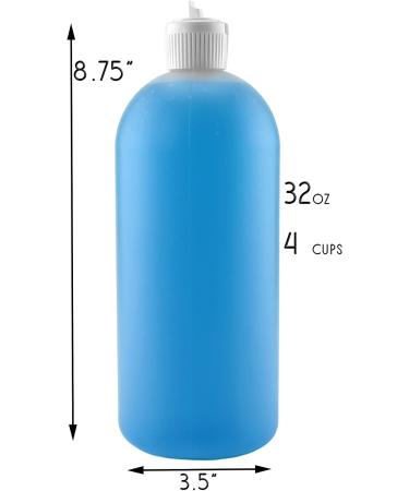 32oz Plastic Squeeze Bottles (4-Pack) with Flip Top Spout - Natural Color - Buy Online on GoSupps.com