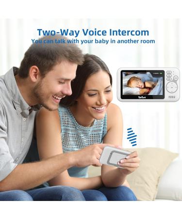 Taktark Baby Monitor with Camera - 4.3 Video Babyphone Night Vision Intercom Digital Zoom & Temperature Monitoring - BM612-EU - Buy Online on GoSupps.com