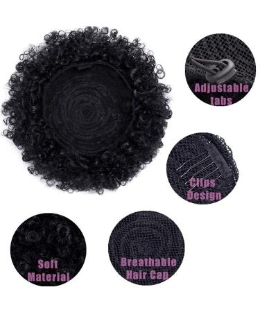 Puff Afro Curly Wig Ponytail - Drawstring Short Kinky Clip-In Bun | Synthetic Hair Extensions for International Shipping - Buy Online on GoSupps.com