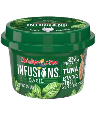 Chicken of the Sea Infusions Tuna, Basil Cups, 2.8 Oz, Pack of 6