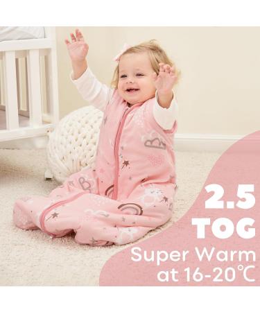 Looxii Baby Sleeping Bag 2.5 TOG 100% Cotton | Soft Newborn Sleep Sack for Boys and Girls 0-6 Months | Pink - Buy Online on GoSupps.com