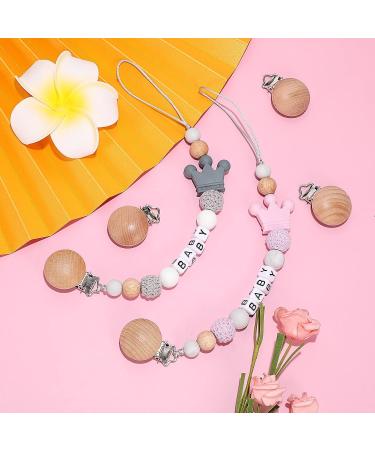 30-Piece Natural Beech Wood Pacifier Clip Set for DIY Teething Toys - Buy Online on GoSupps.com