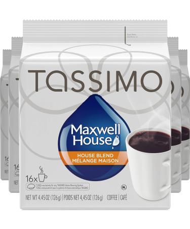 Tassimo Nabob Espresso Single Serve T-Discs 110g (5 Boxes of 14 T-Discs) & Maxwell House House Blend Coffee Single Serve T-Discs 126g (5 Boxes of 16 T-Discs) Coffee + Maxwell House House Blend Espresso 14 Count (Pack of 5) - Buy Online on GoSupps.com