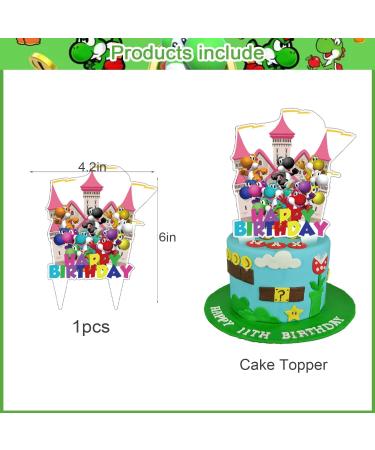37pcs Yoshi Cake Decorations with 1pcs Yoshi Cake Topper 36pcs Cute Cartoon Cupcake Toppers for Girls Birthday Party Decorations - Buy Online on GoSupps.com
