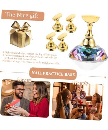 Housoutil 1 Set Nail Holder Magnetic Nail Stand Diy Nail Art Stand Manicure Training Stand Nail Display Stand Magnetic Base Nail Art Practice Stand Gem Japanese Crystal 3.5X3.5X2CM Colorful - Buy Online on GoSupps.com