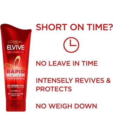 L Oreal Elvive Colour Protect Rapid Reviver Coloured Hair Power Conditioner 180 ml (Pack of 4) - Buy Online on GoSupps.com
